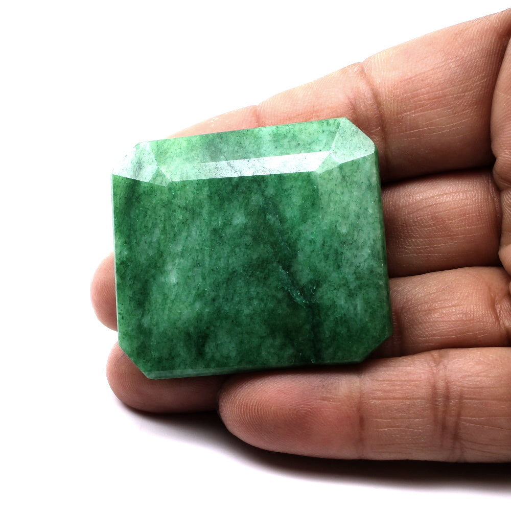 203.5Ct Natural Brazilian Green Emerald Rectangle Shape Faceted Gemstone