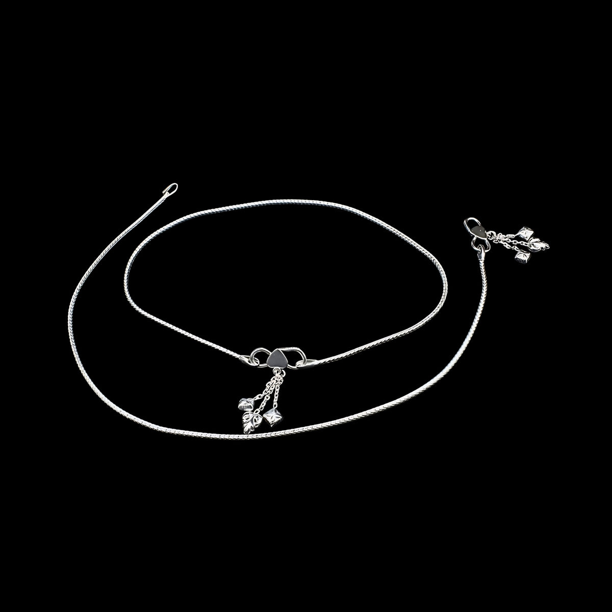 925 Sterling Silver Women’s Anklet – Simple Daily Wear Chain Payal 10.2 Inch