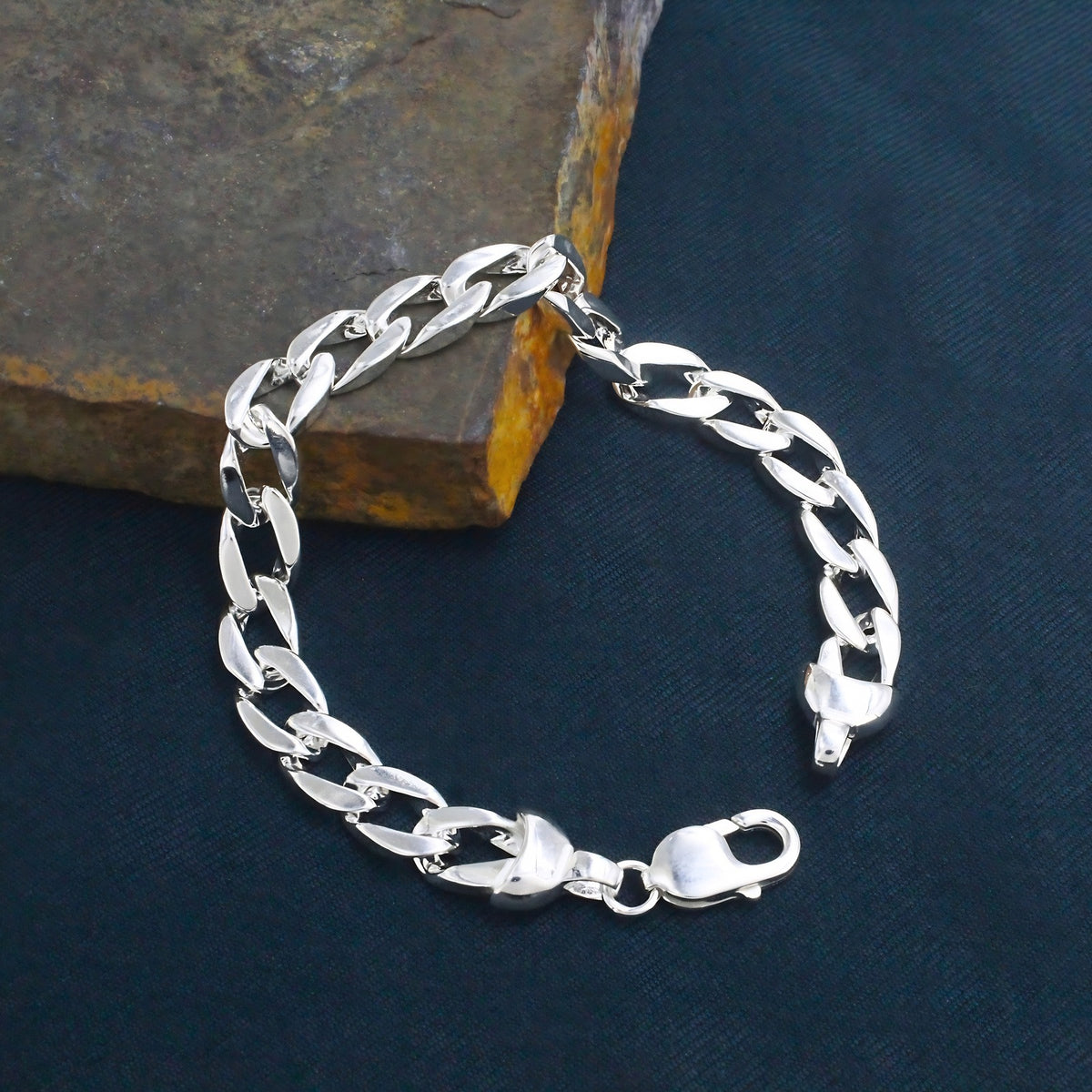 925 Sterling Silver Men's Timeless Curb Chain Bracelet