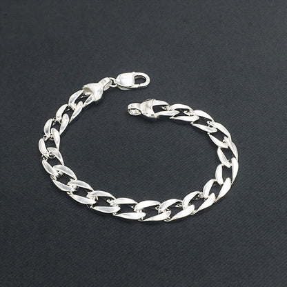 925 Sterling Silver Men's Timeless Curb Chain Bracelet