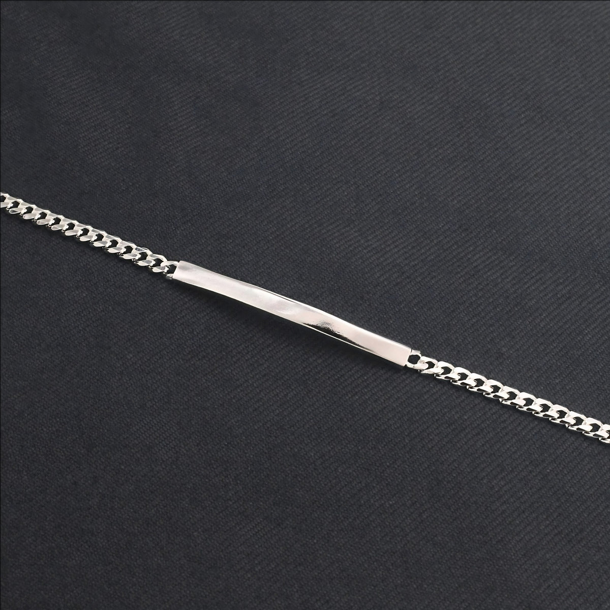 Luxury Men's 925 Sterling Silver Cuban Link ID Chain Bracelet