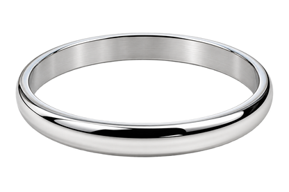 Heavy Stainless Steel Kada for Men – Plain Half Round Polished Bangle