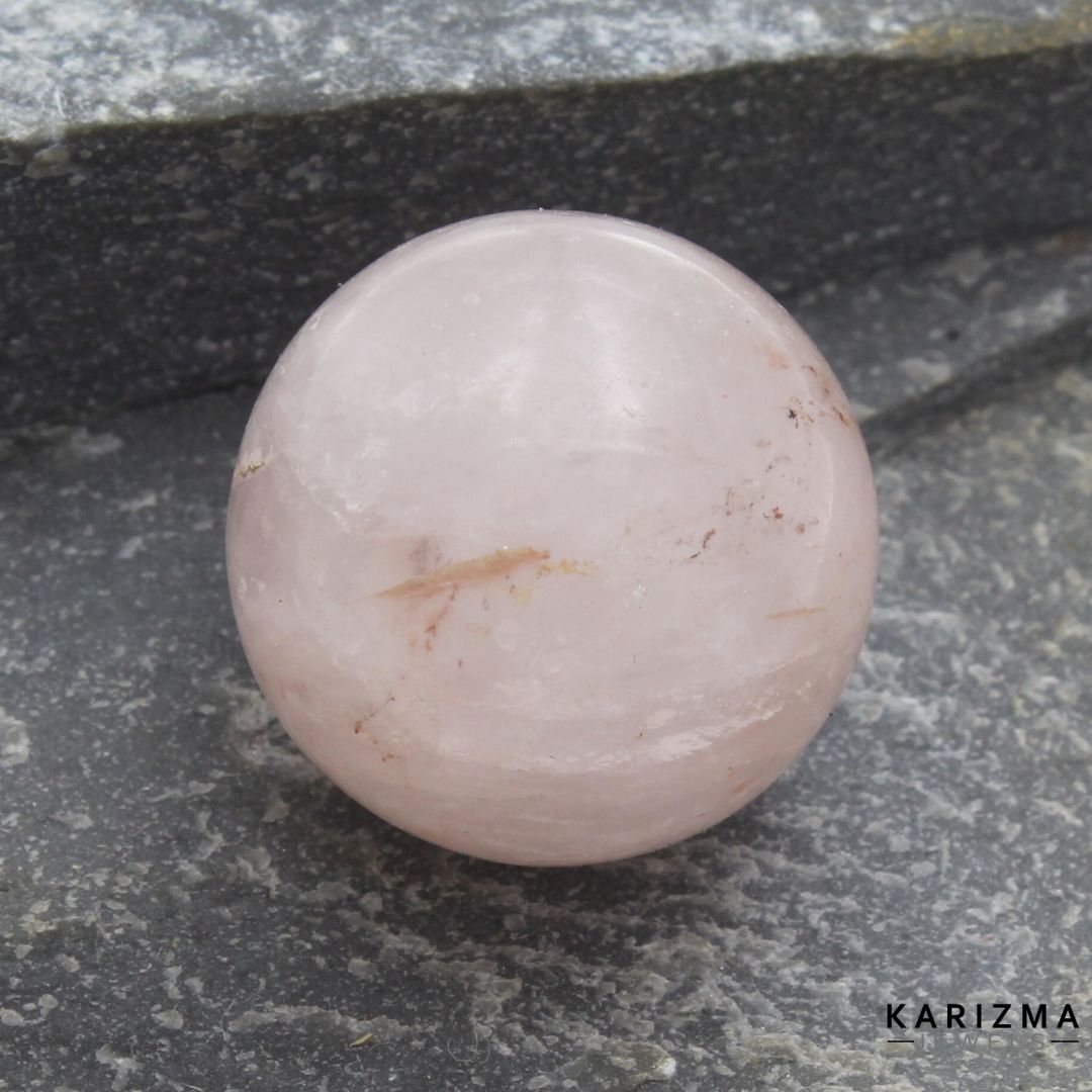 58.65Ct Rose Quartz Gemstone Crystal Sphere Healing Ball.