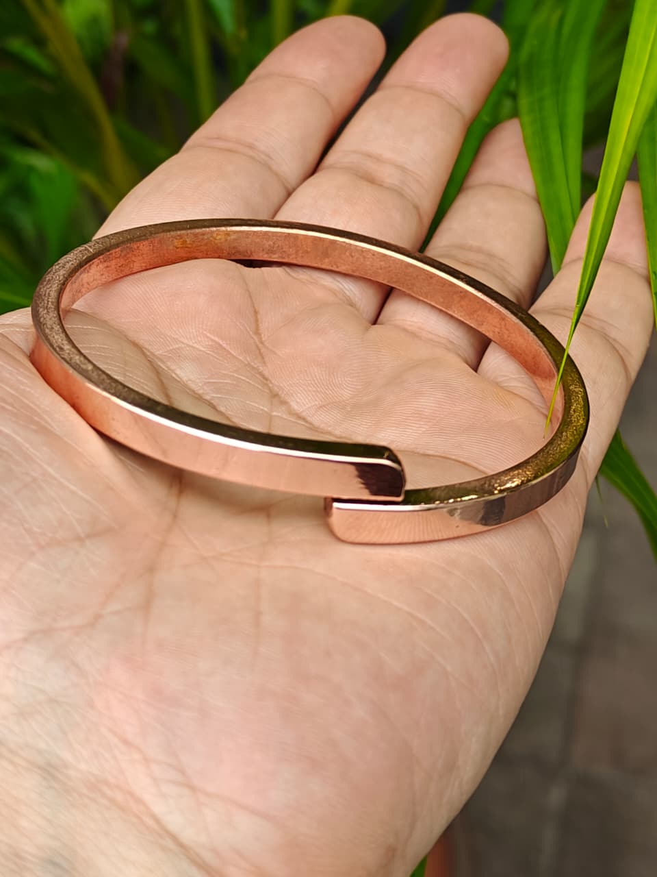 Pure Copper Men's Solid Adjustable cuff bracelet Kada