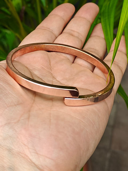 Pure Copper Men's Solid Adjustable cuff bracelet Kada