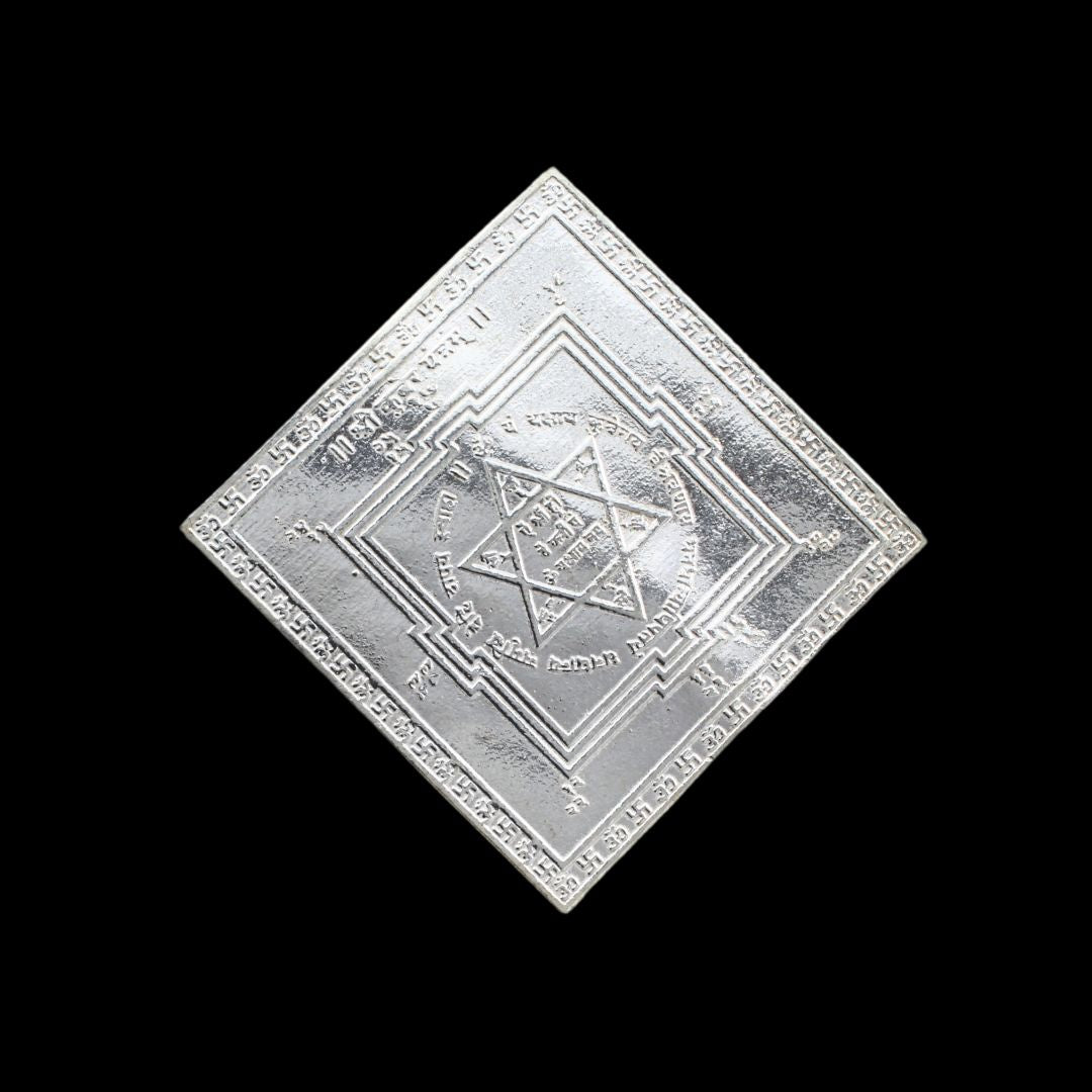 Real Silver Shree Kuber Yantra for Lal kitab red book and astrological remedies