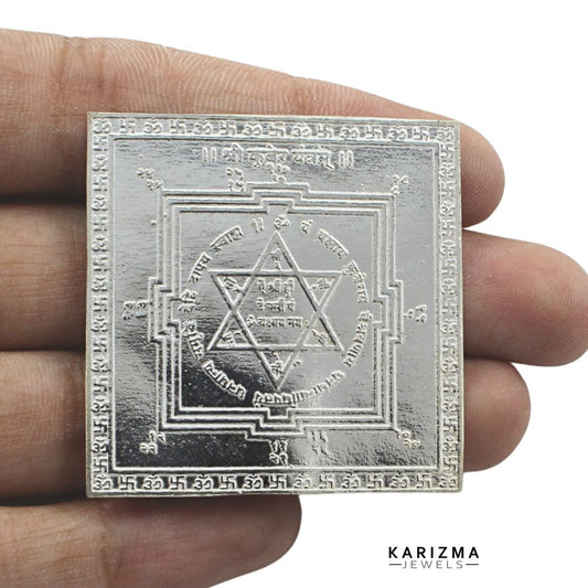 Real Silver Shree Kuber Yantra for Lal kitab red book and astrological remedies