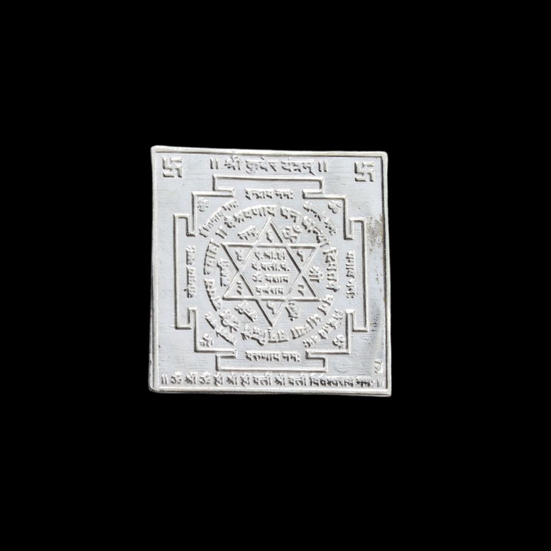 Real Silver Shree Kuber Yantra for Lal kitab red book and astrological remedie