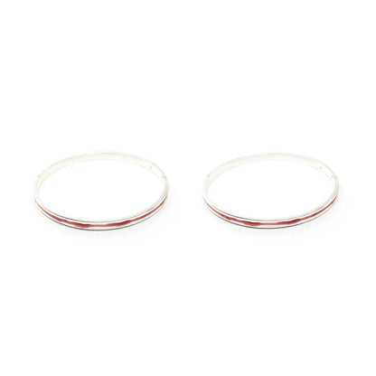 Red meena line Pure Silver Bangles for Astrology