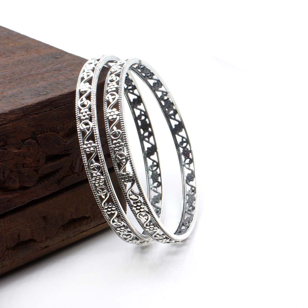 Real 925 Silver Oxidized Women Bangles