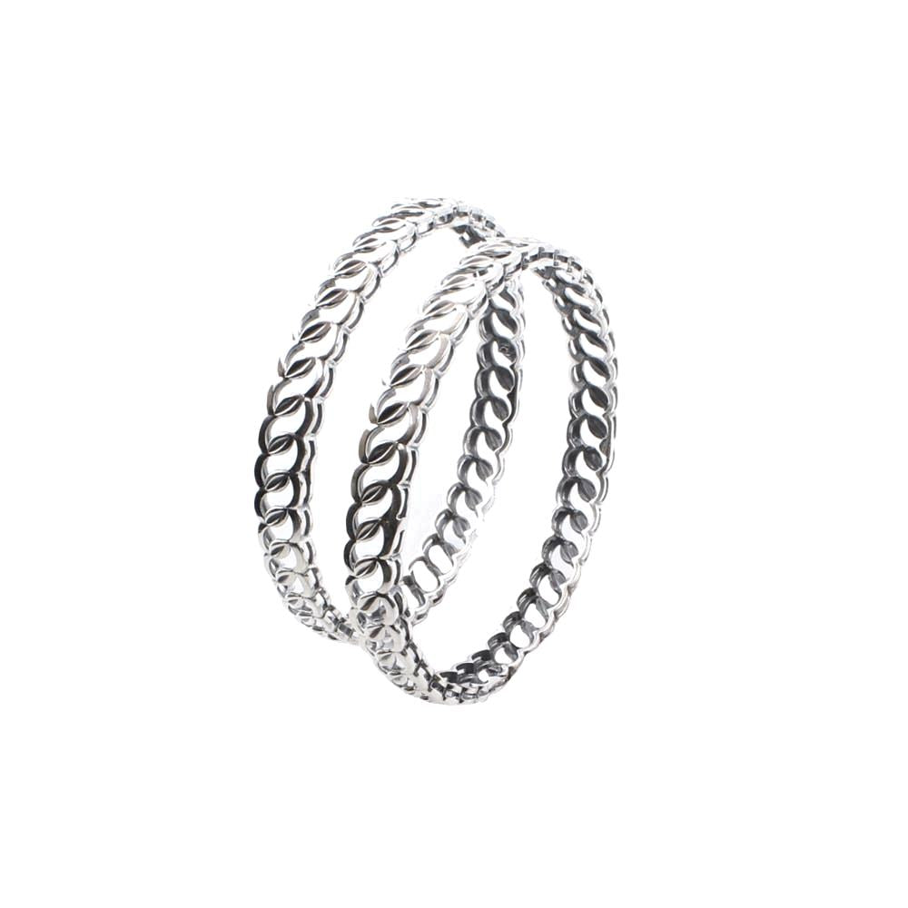 Real 925 Silver Oxidized Women Bangles - 5.7 CM