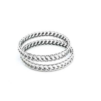 Real 925 Silver Oxidized Women Bangles - 5.7 CM