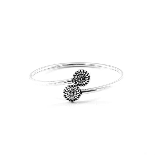 Real 925 Silver Oxidized Bracelet Bangle - Single