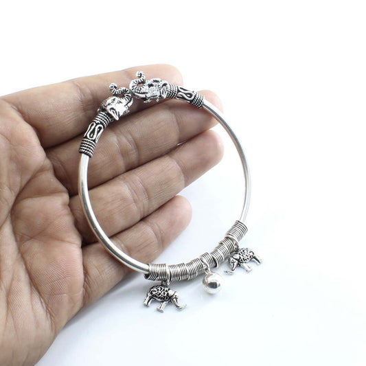 Real 925 Sterling Silver Oxidized Bracelet Bangle - Single