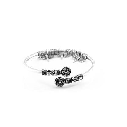 Real 925 Silver Oxidized Bracelet Bangle - Single