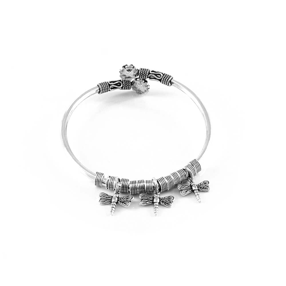 Real 925 Silver Oxidized Bracelet Bangle - Single