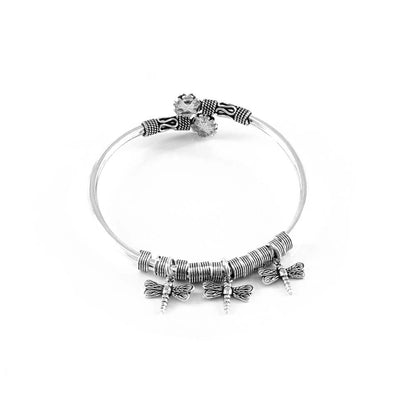 Real 925 Silver Oxidized Bracelet Bangle - Single