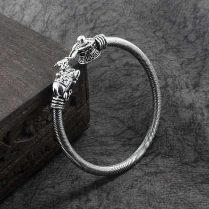 Real 925 Silver Oxidized Bracelet Bangle - Single