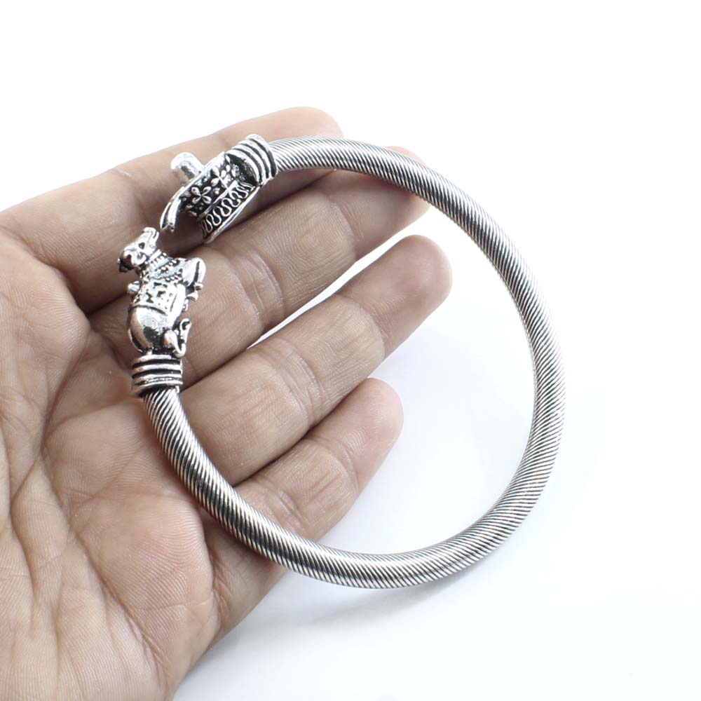 Real 925 Silver Oxidized Bracelet Bangle - Single