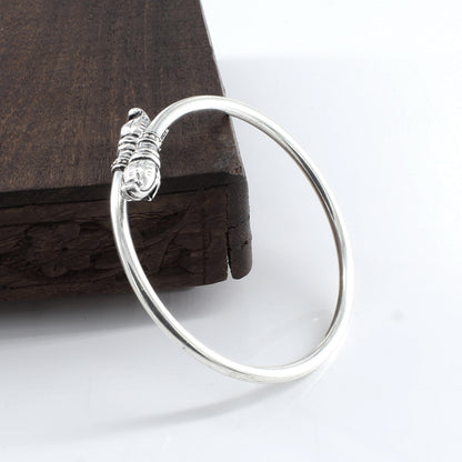 Cute Real Silver Oxidized Indian Bracelet Bangle - Single