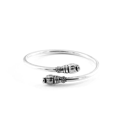 Cute Real Silver Oxidized Indian Bracelet Bangle - Single