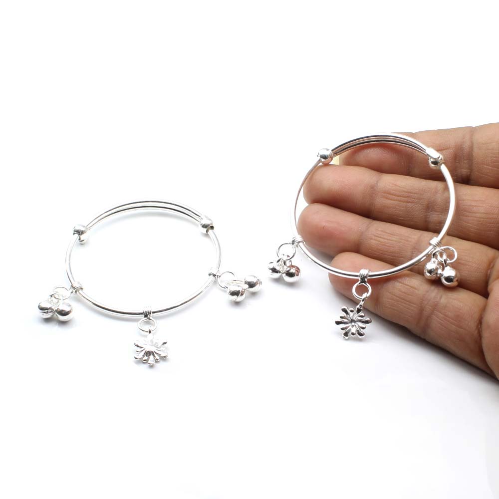 925 Silver Kids Bangles Bracelet Pair