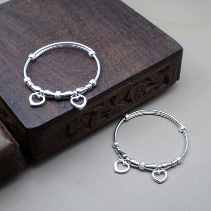 925 Silver Kids Bangles Bracelet Pair