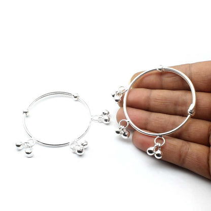 Real 925 Silver Kids Bangles Bracelet Pair