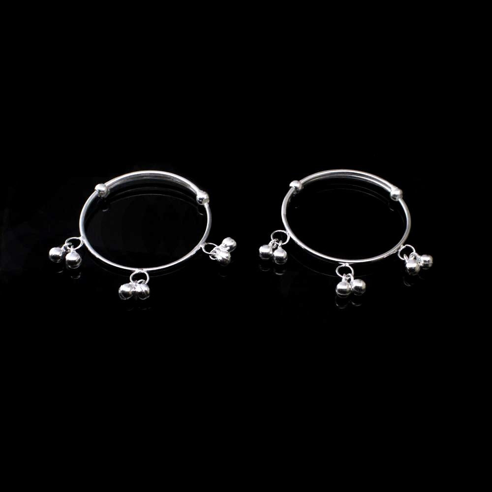 Real 925 Silver Kids Bangles Bracelet Pair