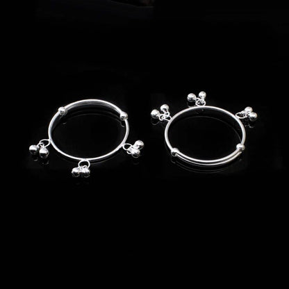 Real 925 Silver Kids Bangles Bracelet Pair