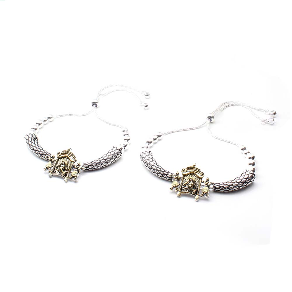 Real Sterling Silver Oxidized Anklets Ankle Pair