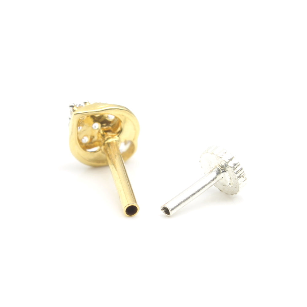 Nath For Women in Gold With Push Pin