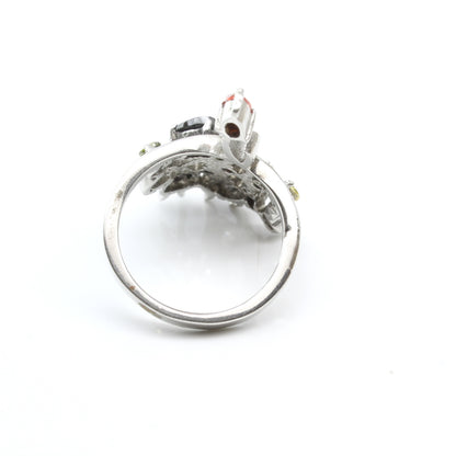925 Sterling Silver Multi CZ women ring
