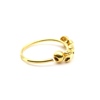 14K Real Gold Nath Nose Hoop Ring for women 22g