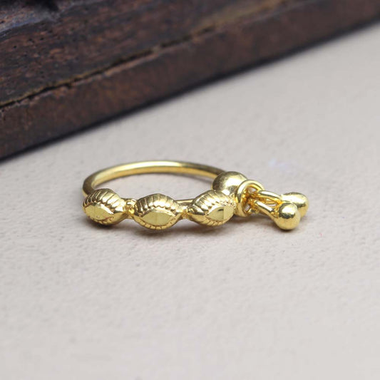  14K Real Solid Gold Nath Nose Hoop Ring 