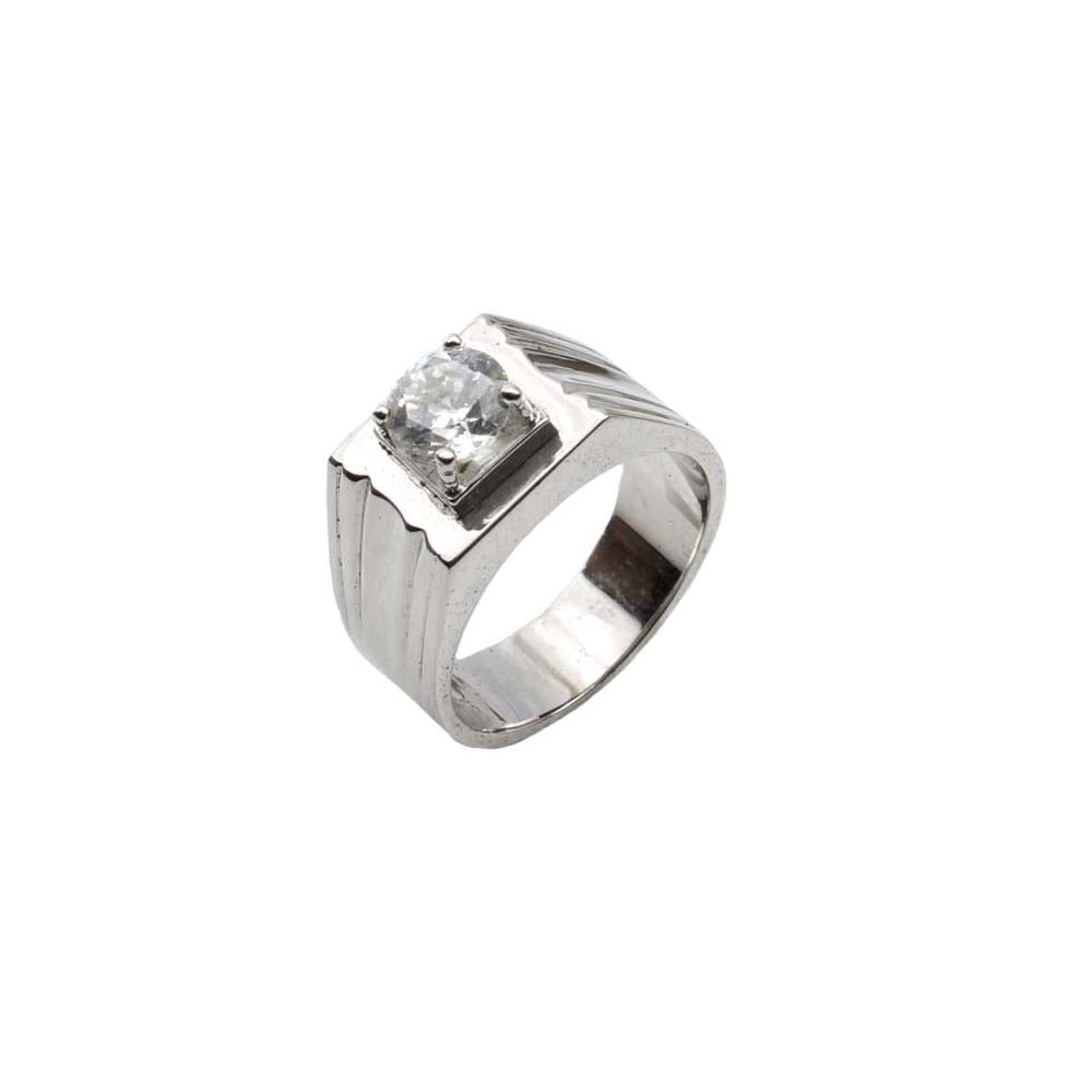 Sterling Silver Men's Ring Platinum Finish