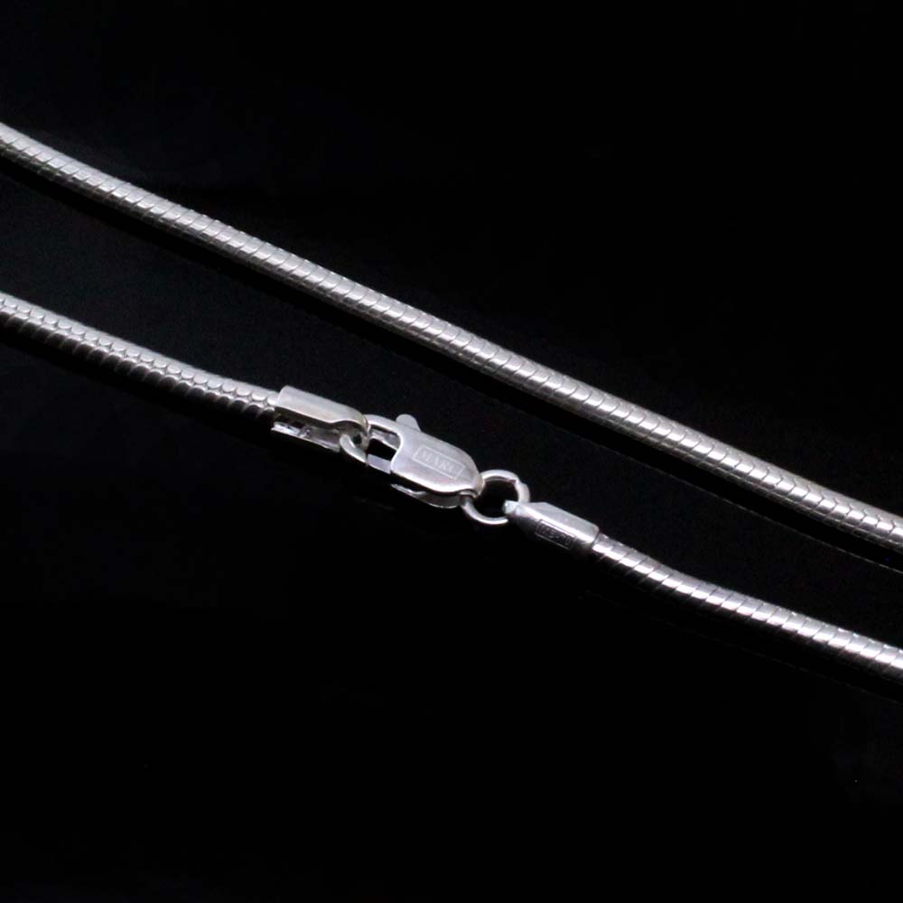 Super Snake smooth Sterling Silver Indian Style Neck Chain 22"