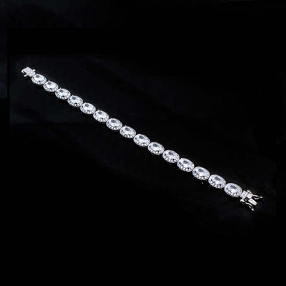 Real 925 Sterling Silver Women Bracelet 6.8"