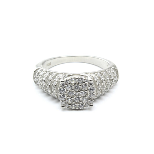 Real 925 Sterling Silver White CZ Women Ring