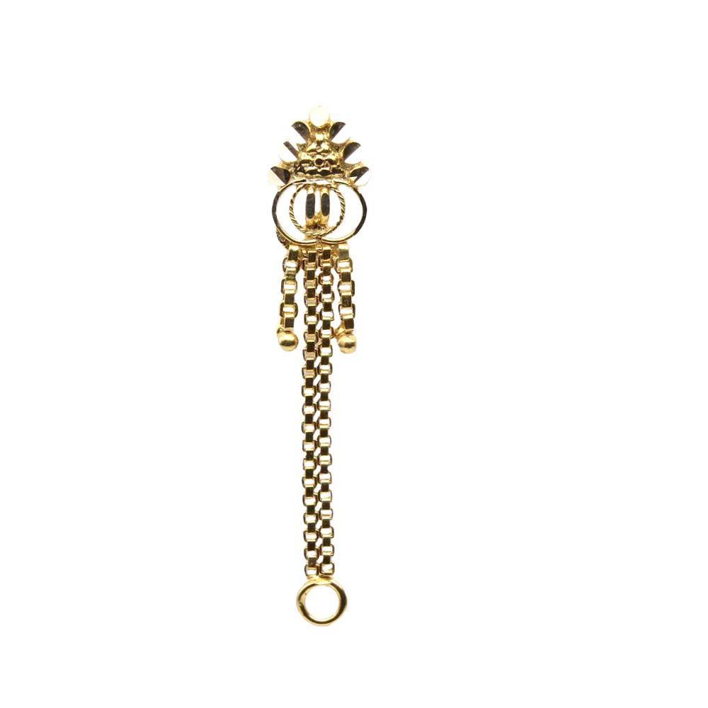 14k Real Gold Indian Chain Style Women Nose Stud Pin