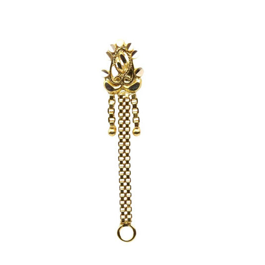 Indian Chain Style Women Nose Stud Pin 14k Real Gold
