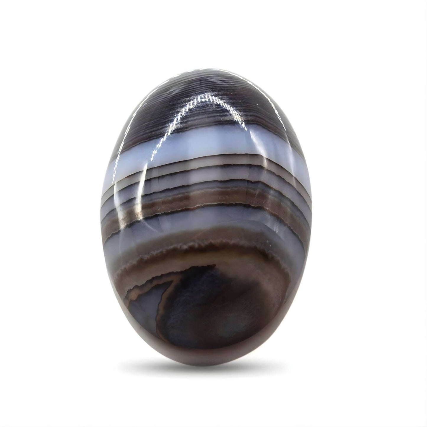 12.5Ct Natural Black and Grey Sulemani Hakik Oval Gemstone