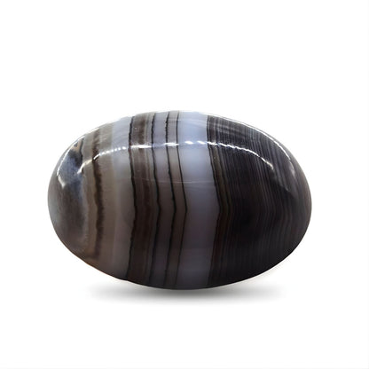 12.5Ct Natural Black and Grey Sulemani Hakik Oval Gemstone