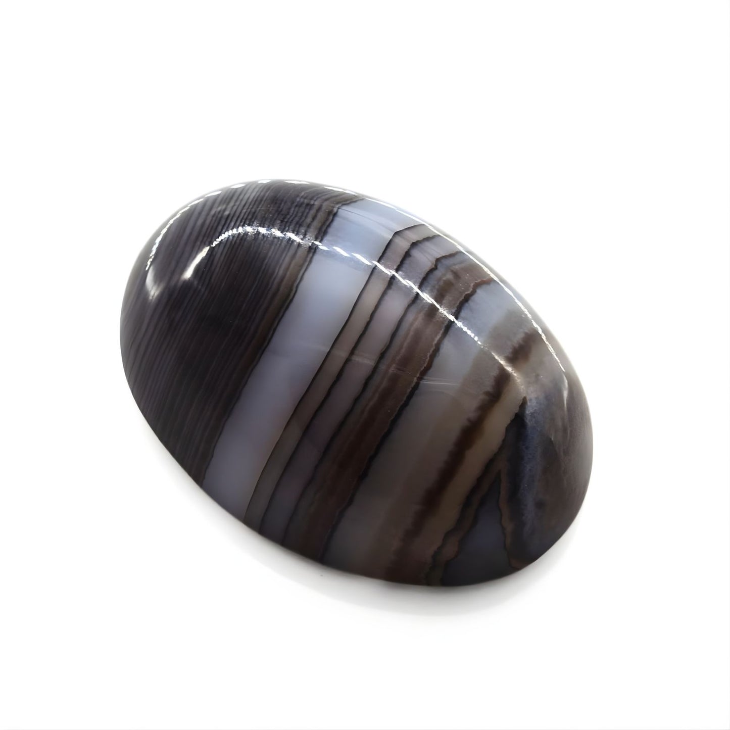 12.5Ct Natural Black and Grey Sulemani Hakik Oval Gemstone