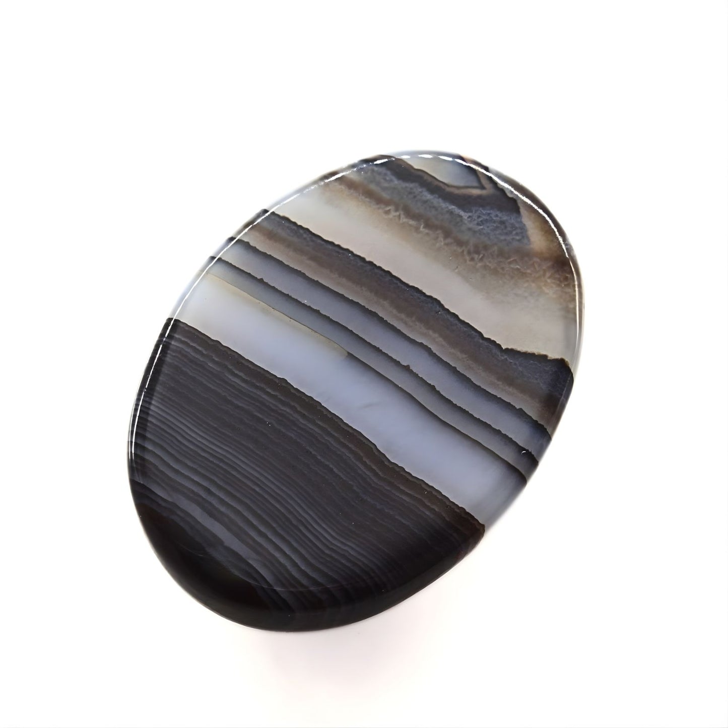 12.5Ct Natural Black and Grey Sulemani Hakik Oval Gemstone