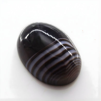 12.7Ct Natural Black and Grey Sulemani Hakik Oval Gemstone