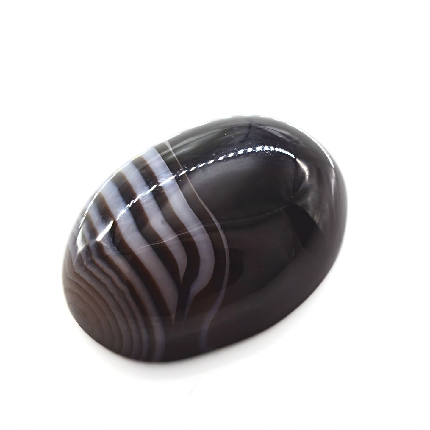 12.7Ct Natural Black and Grey Sulemani Hakik Oval Gemstone