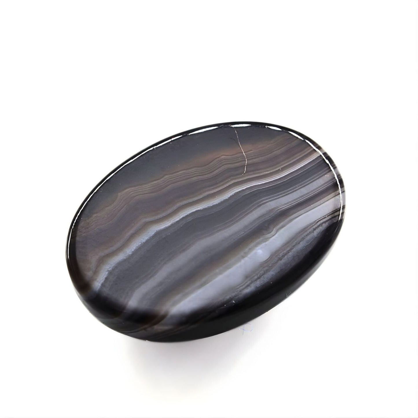 12.9Ct Natural Black and Grey Sulemani Hakik Oval Gemstone