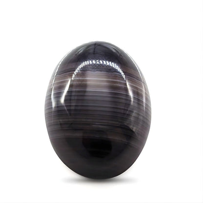 12.8Ct Natural Black and Grey Sulemani Hakik Oval Gemstone