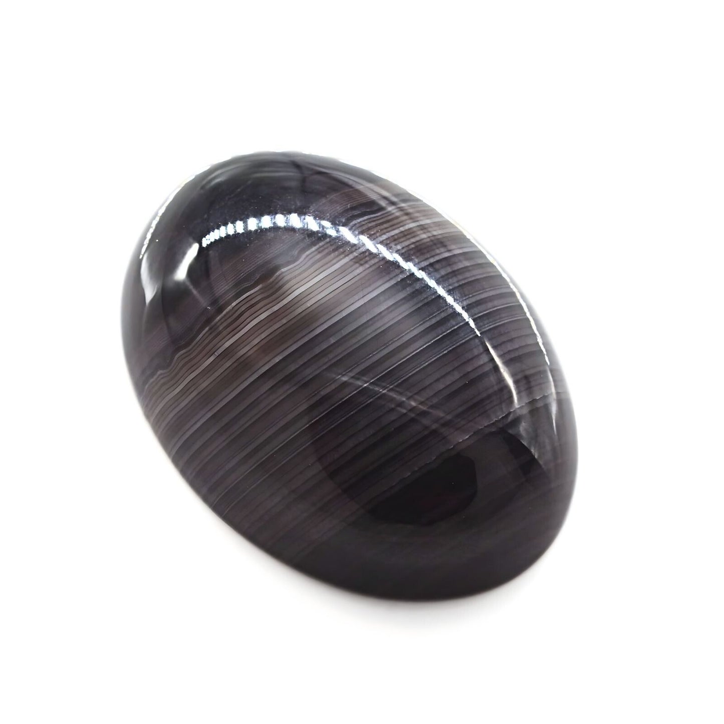 12.8Ct Natural Black and Grey Sulemani Hakik Oval Gemstone